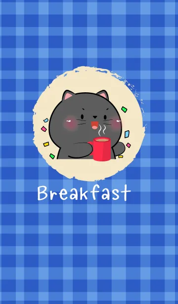 [LINE着せ替え] Simple Breakfast Black Cat Theme (JP)の画像1