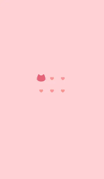 [LINE着せ替え] ねことハート(salmon pink)の画像1