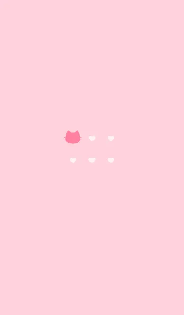 [LINE着せ替え] ねことハート(pink)の画像1