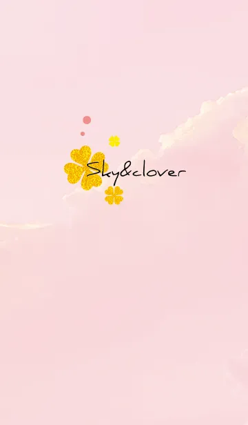 [LINE着せ替え] ベージュとピンク : 空と幸運のクローバーの画像1