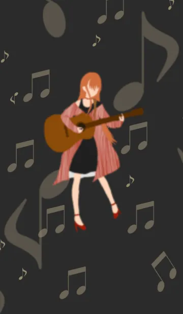 [LINE着せ替え] アコースティックギターと女の子。の画像1