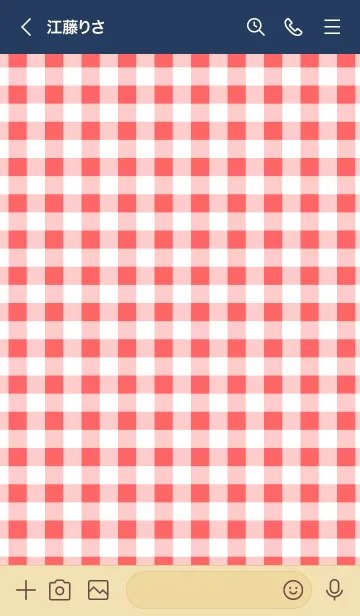 [LINE着せ替え] 可愛い赤チェックとネイビー。の画像3