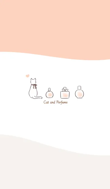 [LINE着せ替え] 猫と香水 -オレンジ- ウェーブの画像1