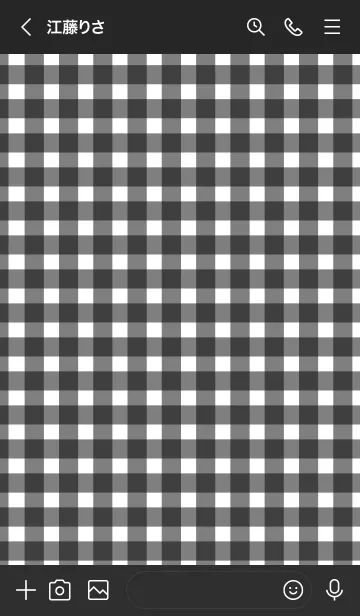[LINE着せ替え] Gingham Check Black-SIMPLE 13の画像3