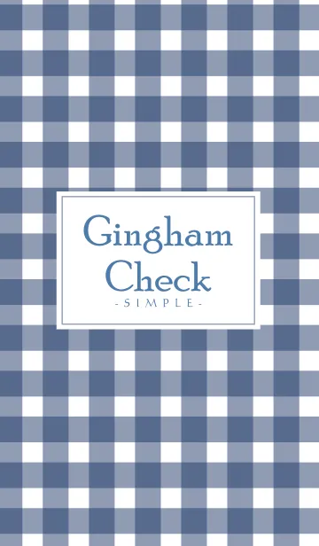 [LINE着せ替え] Gingham Check Navy-SIMPLE 13の画像1