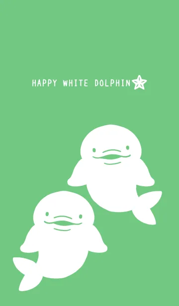 [LINE着せ替え] 幸せのシロイルカ/グリーンの画像1