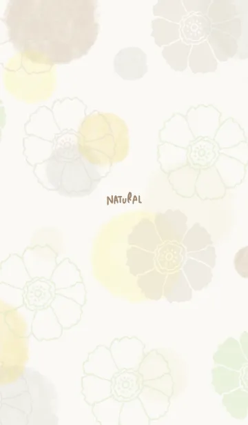 [LINE着せ替え] 花と水彩丸 黄色 茶色21の画像1