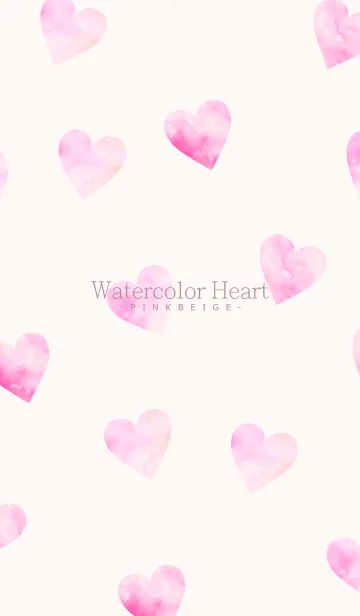 [LINE着せ替え] WatercolorHeart -PINKBEIGE- 20の画像1