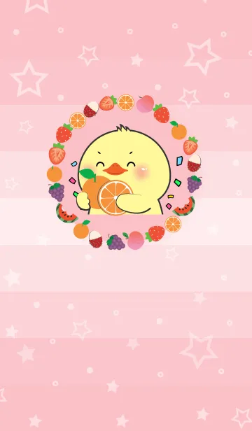 [LINE着せ替え] Simple Duck Love Fruit Theme (JP)の画像1