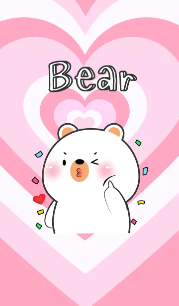 [LINE着せ替え] Love White Bear In Love Theme (JP)の画像1