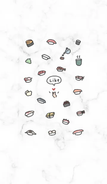 [LINE着せ替え] Sushi Icon White01_1の画像1