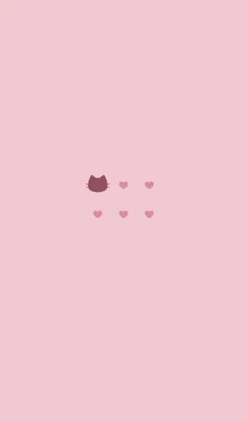 [LINE着せ替え] ねことハート(dusty pink)の画像1