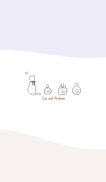 [LINE着せ替え] 猫と香水 -パープル- ウェーブの画像1