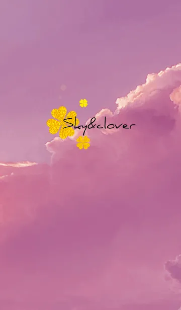 [LINE着せ替え] 黒とピンク : 空と幸運のクローバーの画像1