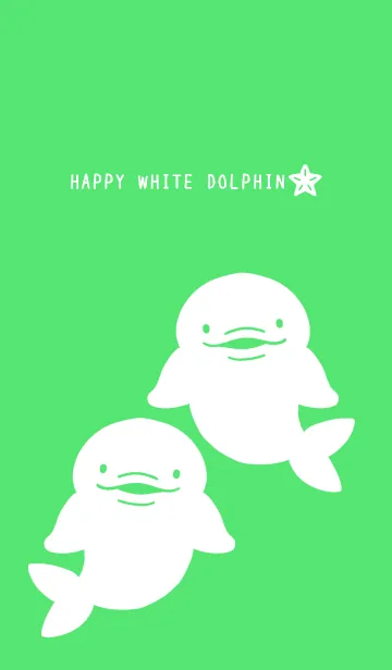 [LINE着せ替え] 幸せのシロイルカ/蛍光グリーンの画像1