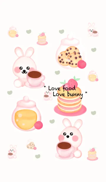 [LINE着せ替え] Mini food Mini bunny 2の画像1