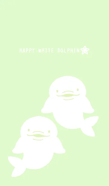 [LINE着せ替え] 幸せのシロイルカ/ライトイエローグリーンの画像1
