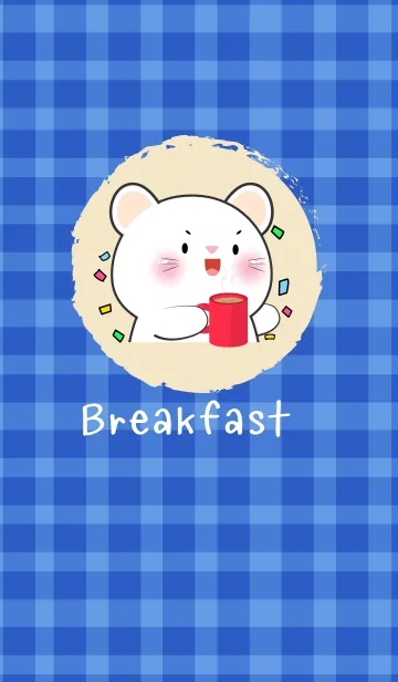 [LINE着せ替え] Simple Breakfast White Mouse Theme (JP)の画像1