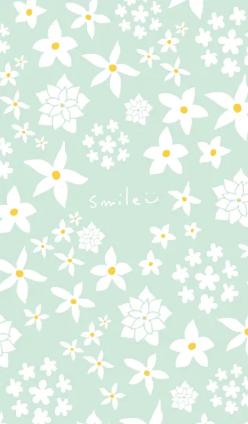 [LINE着せ替え] シンプル 白い花15の画像1