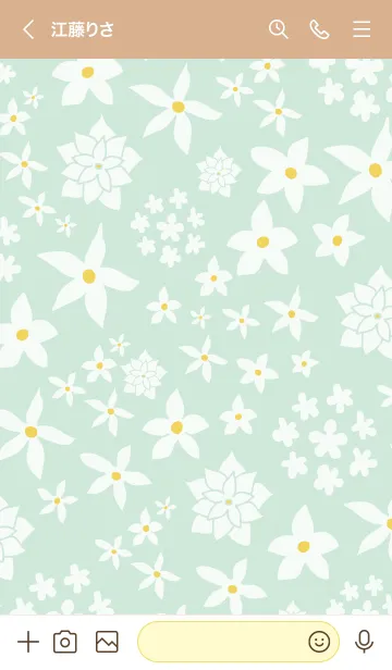 [LINE着せ替え] シンプル 白い花15の画像3