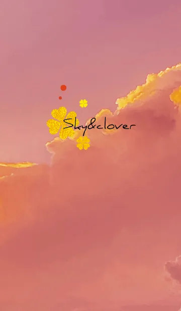 [LINE着せ替え] 赤 : 空と幸運のクローバーの画像1