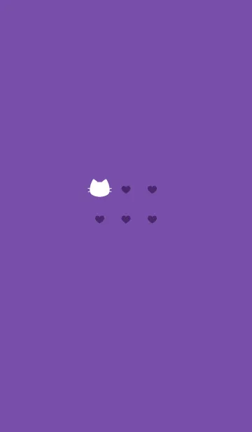 [LINE着せ替え] ねことハート(purple&white)の画像1