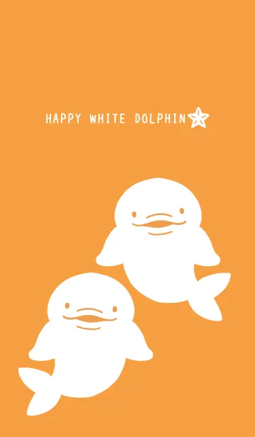 [LINE着せ替え] 幸せのシロイルカ/オレンジの画像1