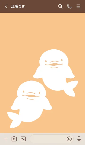 [LINE着せ替え] 幸せのシロイルカ/オレンジの画像3