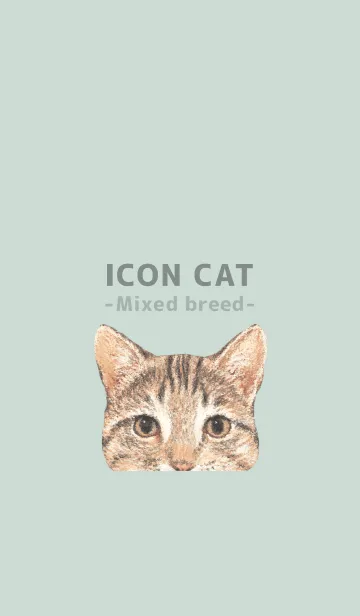 [LINE着せ替え] ICON CAT - ミックス - PASTEL GR/02の画像1