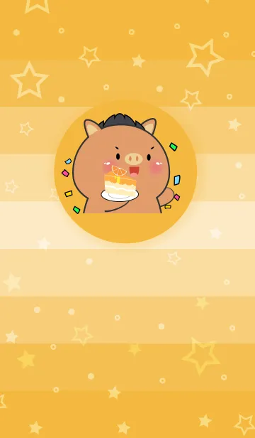 Simple Boar Love Orange Theme (JP)の着せ替えメイン画像