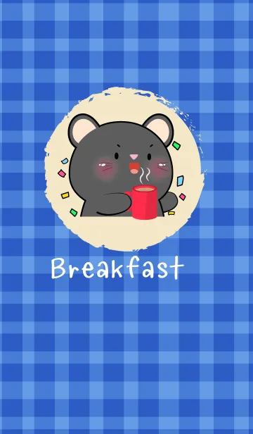 [LINE着せ替え] Simple Breakfast Black  Mouse Theme (JP)の画像1