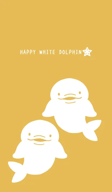 [LINE着せ替え] 幸せのシロイルカ/オレンジブラウンの画像1