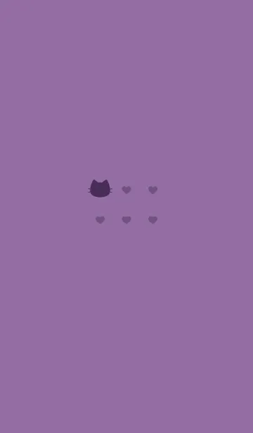 [LINE着せ替え] ねことハート(dark purple)の画像1