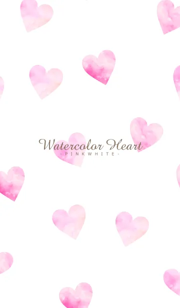 [LINE着せ替え] WatercolorHeart -PINKWHITE- 21の画像1