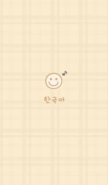 [LINE着せ替え] 韓国チェック柄<音符>イエローの画像1