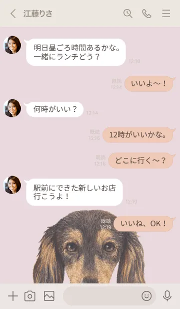 [LINE着せ替え] ICON DOG - ダックスフンド - PASTEL PK/08の画像4