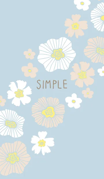 [LINE着せ替え] 白とベージュのお花 斜めの画像1