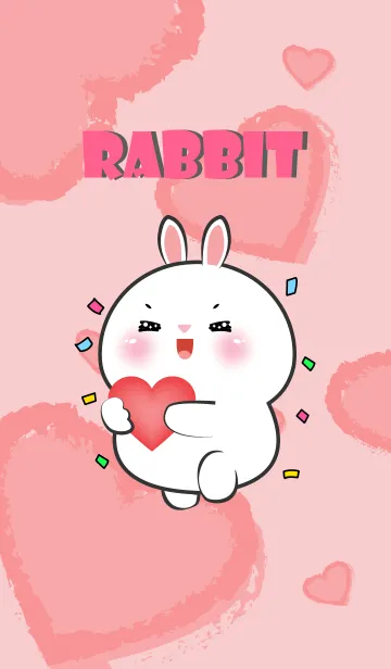 [LINE着せ替え] Cute White Rabbit InLove Theme (JP)の画像1