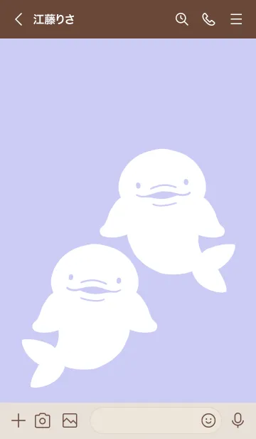 [LINE着せ替え] 幸せのシロイルカ/ブルーパープルの画像3
