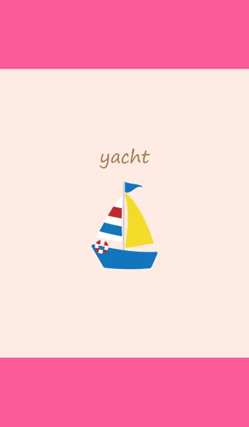 [LINE着せ替え] ヨットの着せかえ ピンクの背景の画像1