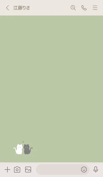[LINE着せ替え] 白黒ねこさん。ピスタチオグリーンの画像3