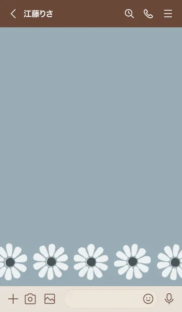 [LINE着せ替え] シンプル マーガレット - ダスティブルー -の画像3