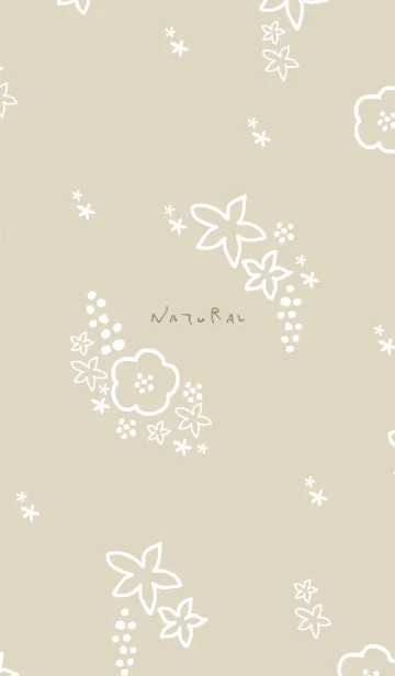 [LINE着せ替え] 白い花 ベージュ4の画像1