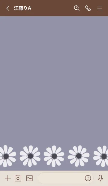 [LINE着せ替え] シンプル マーガレット -ダスティパープル-の画像3