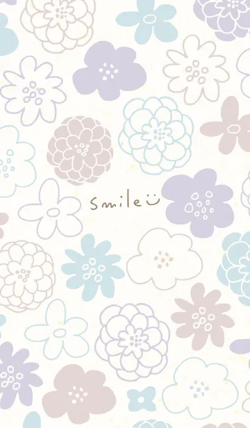 [LINE着せ替え] 北欧風お花 くすみカラー15の画像1