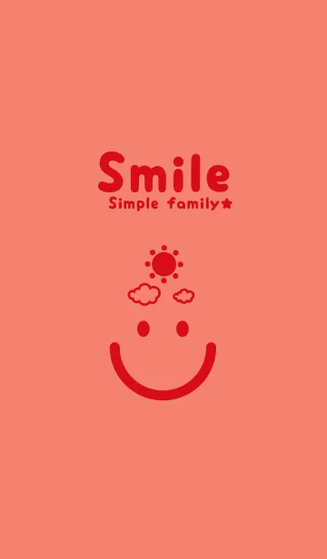 [LINE着せ替え] スマイル＆SUN 洗朱の画像1