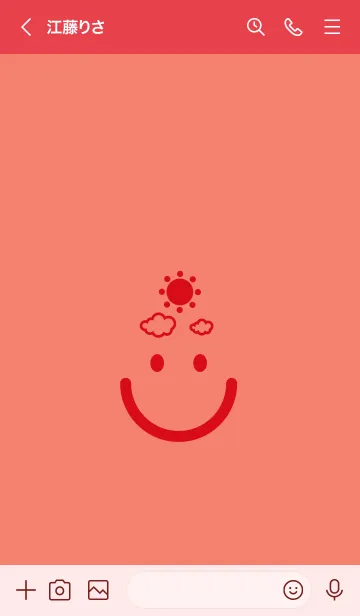 [LINE着せ替え] スマイル＆SUN 洗朱の画像3