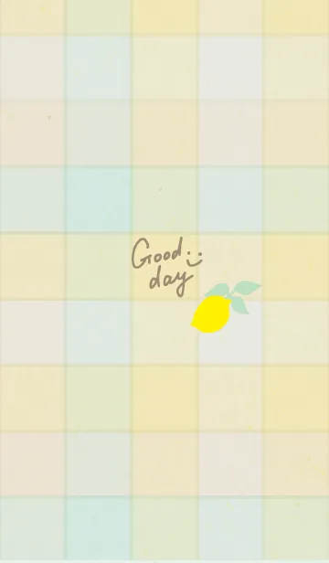 [LINE着せ替え] チェック柄 レモン13の画像1