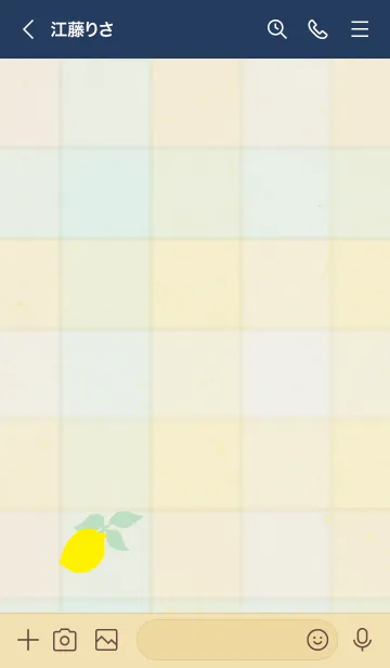 [LINE着せ替え] チェック柄 レモン13の画像3