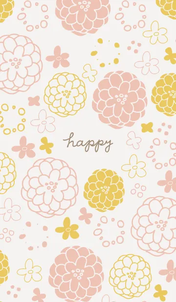 [LINE着せ替え] 北欧風 花と輪12の画像1